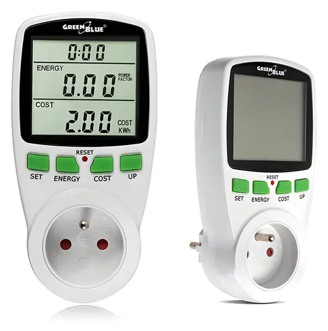 GreenBlue GB202 weiß / Verbrauchsmesser / LCD-Anzeige / 0 - 9999 W / 16 A / 220 - 240 V