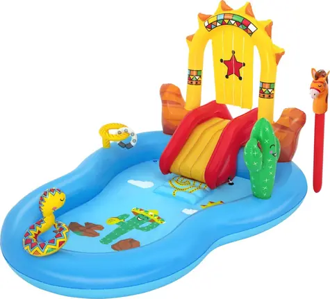 Bestway Aufblasbares Wasserspielcenter Wilder Westen / 264x188x140 cm / 278 l / 2+