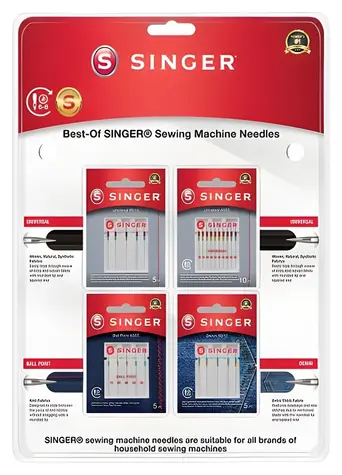 Singer Best-Of Nadeln A4 / Nähmaschinennadelset / 25-teilig / Universal, Kugelspitze, Denim