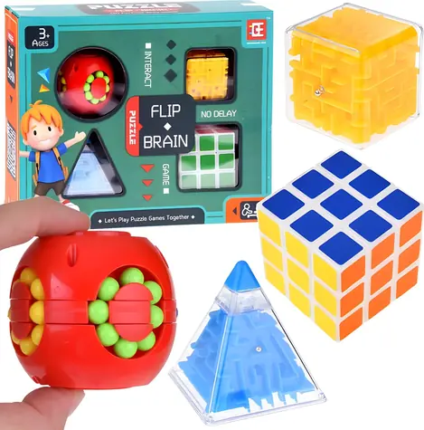 4er-Puzzle-Set, verschiedene Farben / Puzzles / 4-teilig / für Kinder und Erwachsene