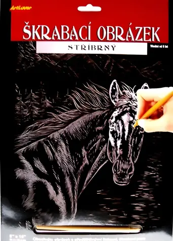 ARTLOVER Rubbelbild Silber Pferd / 20x25 cm / ab 6 Jahren