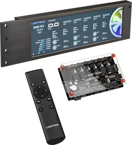 Lamptron CU135 schwarz / Lüfter- und LED-Steuerung / Display / ARGB / 6 Kanäle