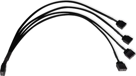 Alphacool Y-Splitter aRGB 3-Pin auf 4X 3-Pin 30cm schwarz / Kabel / aRGB-Splitter / 30 cm