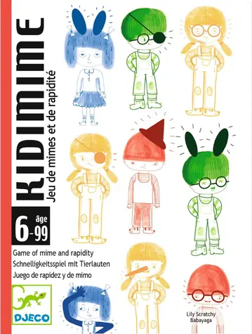 DJECO Kartenspiel Kidimime - Wer bin ich? / Kartenspiel / Pantomime / 56 Karten