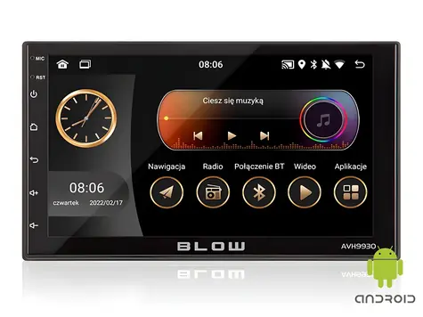 Blow AVH-9930 schwarz / Autoradio / 2DIN / 7" / GPS / Android 11 / Bluetooth