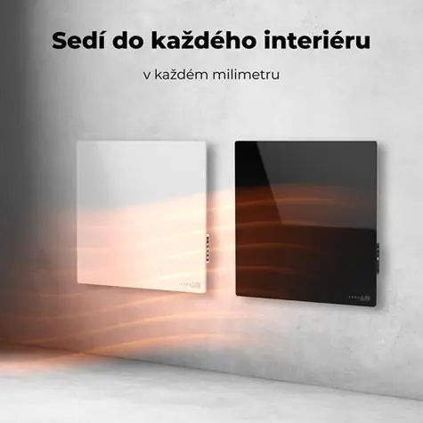 AENO Smart-Heizgerät GH11s Quadro weiß / Infrarot + Konvektion / Sicherheitsglas / 500 W / 50 x 50 cm