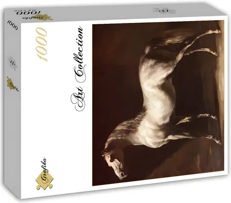 GRAFIK Quadratisches Puzzle Cheval Arabe Gris-Blanc / 1000 Teile / 60 × 60 cm