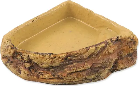 Repti Planet Terrarium Eckschale beige / Schale / Kunstharz / 14,5 × 14,5 × 4 cm