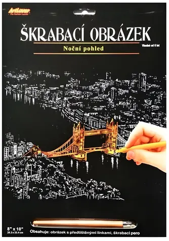 ARTLOVER Rubbelbild Goldene Tower Bridge bei Nacht / Rubbelbild / 20x25 cm / ab 6 Jahren