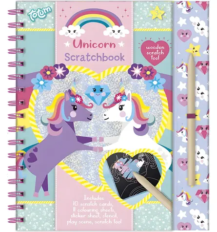 TOTUM Rubbelbilder Einhorn / 10 Stück / Holzstift / ab 3 Jahren
