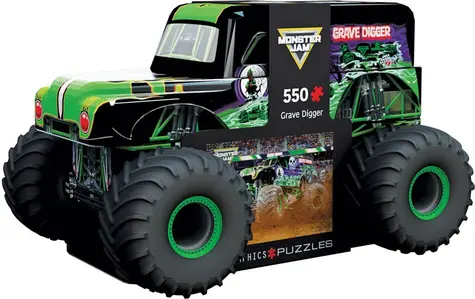 EUROGRAPHICS Puzzle Monster Jam Grave Digger in einer Blechdose / 550 Teile / 48 × 33 cm