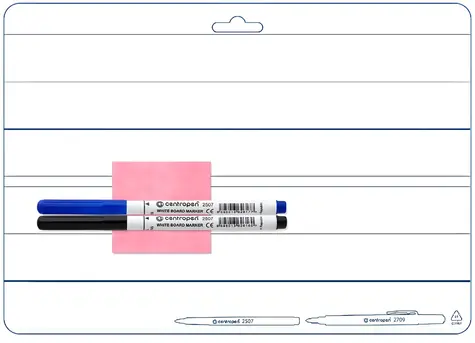 Centropen A4 doppelseitige abwischbare Tafel / Abwischbare Tafel / 2x Marker / Stoff / A4