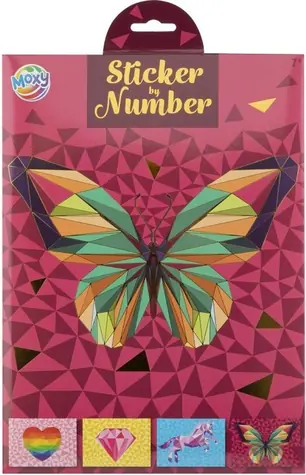 MOXY Schmetterling zum Aufkleben nach Zahlen / Kreativset / Aufkleber / ab 7 Jahren
