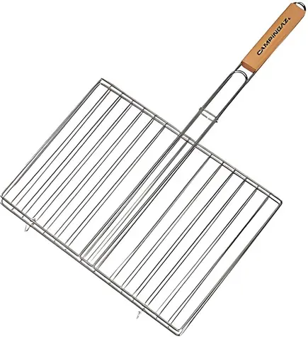 CAMPINGAZ Grillrost 35 x 25 cm mit Holzgriff / Grillrost / Holzgriff