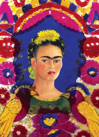 EUROGRAPHICS Puzzle Porträt von Frida Kahlo im Rahmen / 1000 Teile / 68 × 48 cm