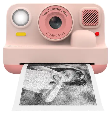 Denver KPC-1374BTRO pink / Kinderkamera mit Drucker / Selfie-Objektiv / microSD 64GB