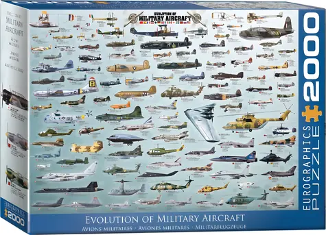 EUROGRAPHICS Puzzle Militärflugzeuge / 2000 Teile / 99,7 x 67,6 cm