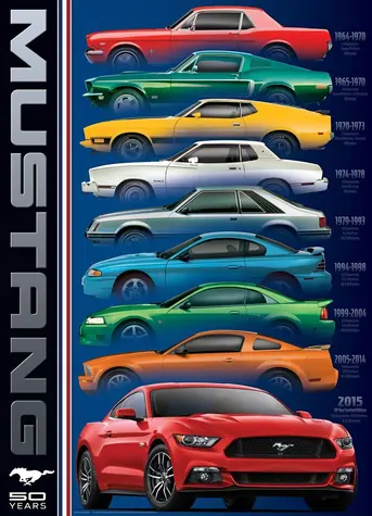 EUROGRAPHICS Puzzle 50 Jahre Ford Mustang / 1000 Teile / 48,9 × 67,6 cm