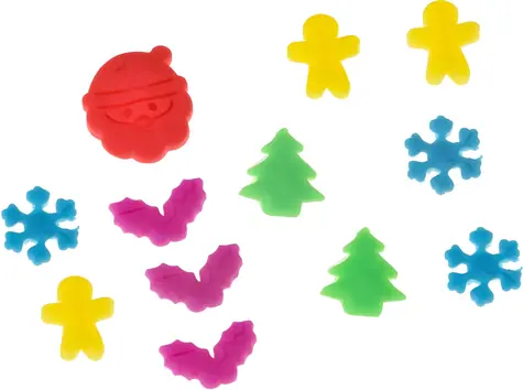 JOKOMISIADA Weihnachts-Knetmasse- und Ausstechformen-Set / Kreativset / Knete in 6 Farben / 10 Formen / 3 Messer