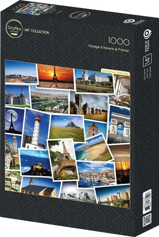 GRAPHICS Quadratisches Puzzle „Segeln durch Frankreich“ / 1000 Teile / 63,5 x 63,5 cm