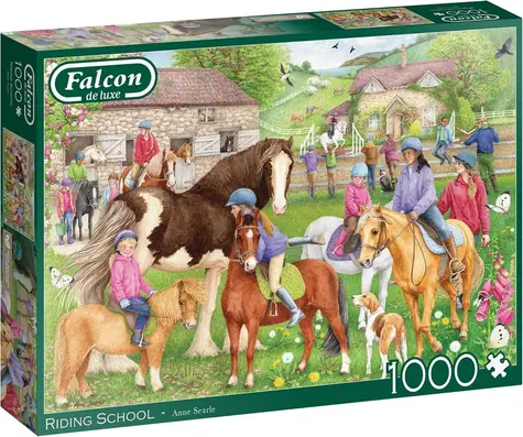 FALCON Puzzle Reitschule / 1000 Teile / ab 12 Jahren
