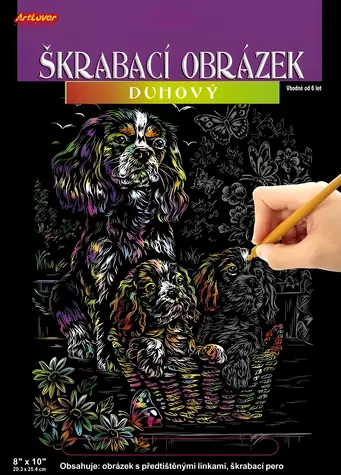 ARTLOVER Rubbelbild Regenbogen Hunde / 20x25 cm / ab 6 Jahren