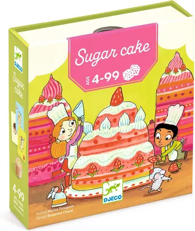 DJECO Spiel „Backe einen Kuchen“ / Brettspiel / Würfelspiel / 3 Würfel / 37 Karten
