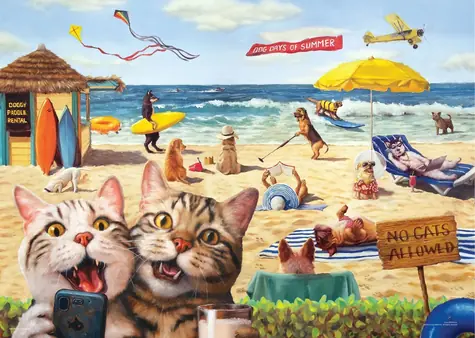 EUROGRAPHICS Puzzle Katzen sind nicht erlaubt XL / 500 Teile / extra große Teile / 68 × 48 cm