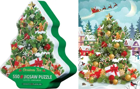 EUROGRAPHICS Puzzle in der Metalldose, Weihnachtsbaum / 550 Teile / 33 × 48 cm