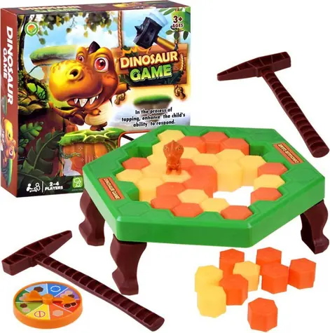 JOKOMISIADA Dinosaurierfalle / Brettspiel / 2 Hämmer und eine Dinosaurierfigur