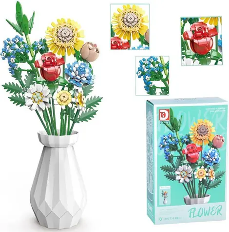 JOKOMISIADA Bausatz Blumenstrauß mit Vase / 618 Teile