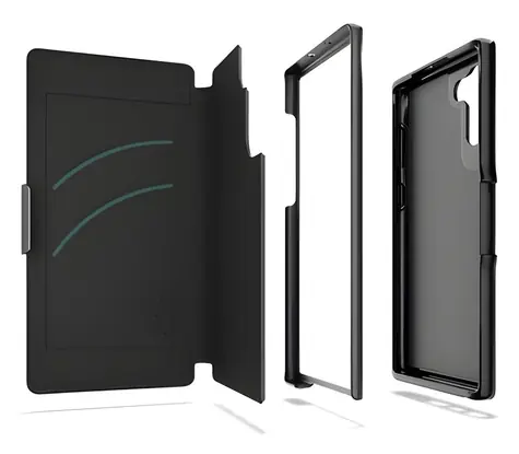 Gear4 D3O Oxford Eco Schutzhülle für Samsung Galaxy Note10, schwarz / D3O-Schutzhülle / 2 Kartenfächer