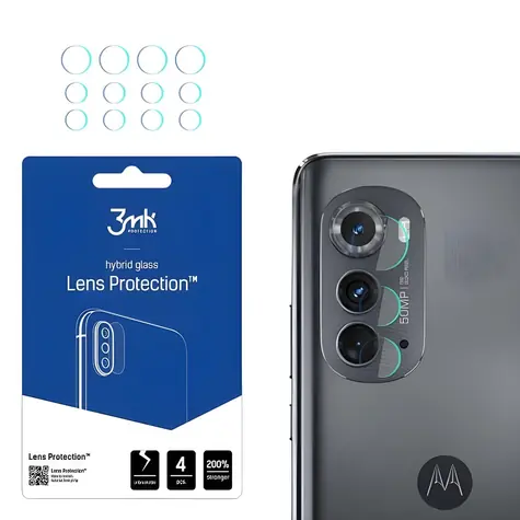 3MK Objektivschutz für Motorola Edge (2022) / Kameraglas / Hybrid / 4 Stück