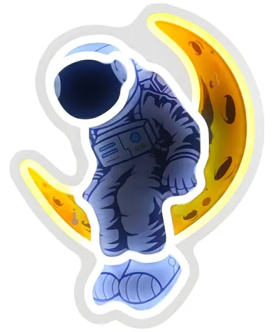 Beline LED-Neon-Astronaut auf dem Mond / Dekorative Wandleuchte / USB-betrieben / PVC