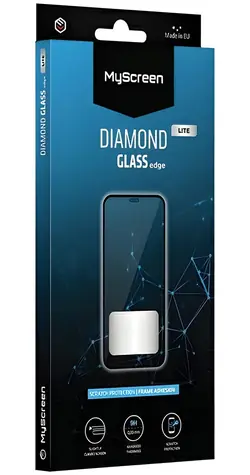 MyScreen DIAMOND GLASS edge LITE iPhone 16 PLUS 6,7" Schwarz / Schutzglas / Vollflächig verklebt / 9H / 0,33 mm