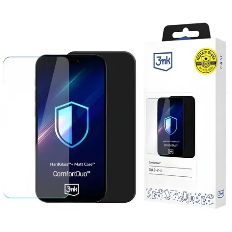 3mk ComfortDuo Mattschwarz / Schutzhülle + gehärtetes Glas / POCO X7 Pro