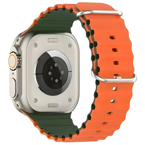 Beline Silikonarmband Waves, grün-orange / für Apple Watch / 42/44/45/49 mm