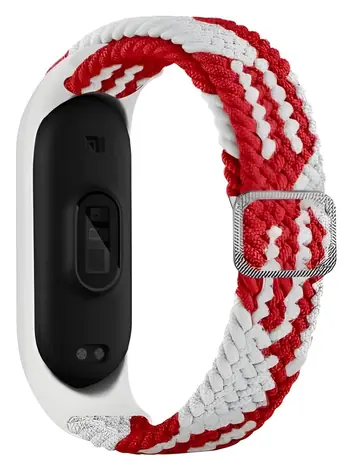 Beline Textilarmband für Mi Band 7/6/5 rot-weiß / Armband / Textil
