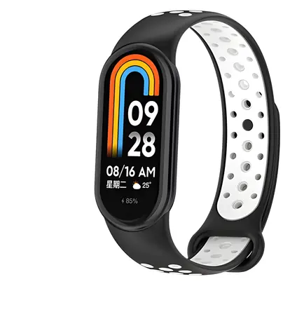 Beline Design Mi Band 8/9/10 schwarz-weiß / Armband / Silikon