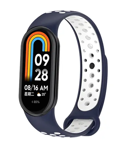 Beline Design XIAOMI Mi Band 10/9/8 blau-weiß / Armband / Silikon