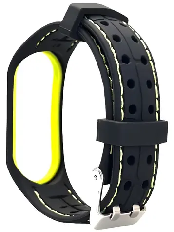 Beline SMART Strap für XIAOMI Mi Band 3/4, schwarz-grün / Ersatz-Silikonarmband