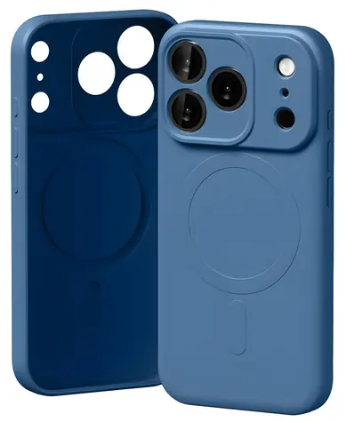 Mercury Halbsilikon MagSafe-Hülle für iPhone 17 Pro, blau / Hülle / MagSafe / Silikon