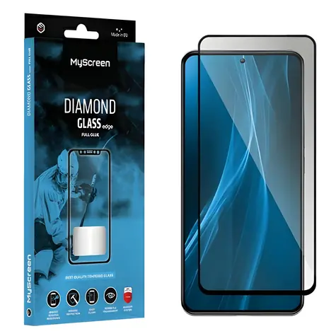 MyScreen Diamond Glass Edge Full Glue für XIAOMI POCO X6/X6 Pro, Schwarz / Gehärtetes Glas / Vollflächige Verklebung / 9H