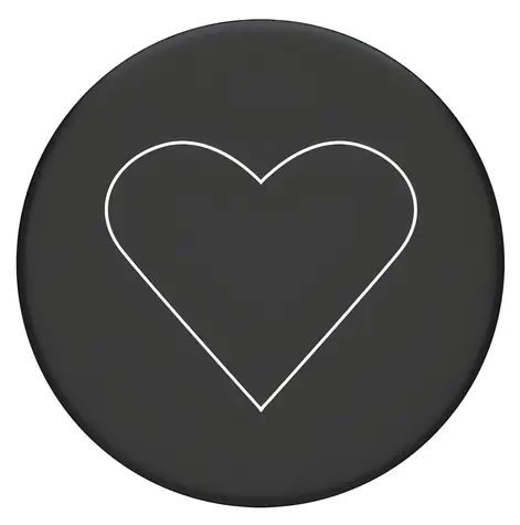 PopSockets 2 Weiß Herz Schwarz / Handyhalterung / Faltbarer Griff und Ständer
