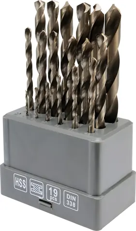 STHOR Metallbohrer-Set, 19-teilig / Bohrer-Set / HSS 135° / O 1-10 mm
