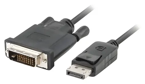DisplayPort-auf-DVI-D-Kabel (24+1) schwarz / Videokabel / 1 m / Stecker/Stecker / Full HD 1080p