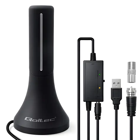 DVB-T/T2-Innenantenne mit Signalverstärker / Antenne / 4K / Gewinn 32 dBi / Kabel 4 m