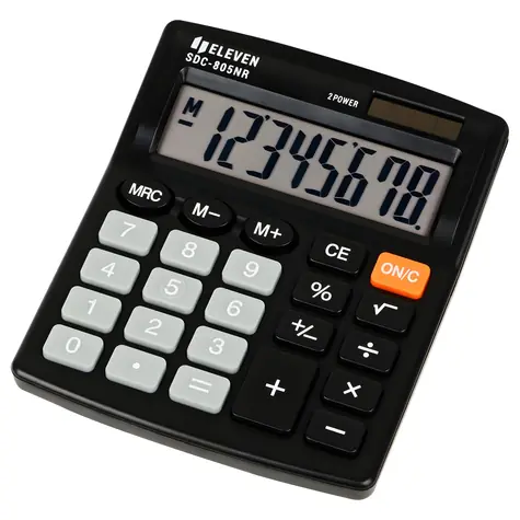 Eleven SDC805NR schwarz / Tischrechner / 8-stellige Anzeige / Solar- und Batteriebetrieb