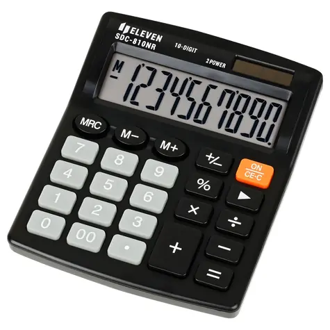 Eleven SDC810NR schwarz / Taschenrechner / Desktop / 10-stellig / Dual-Netzteil