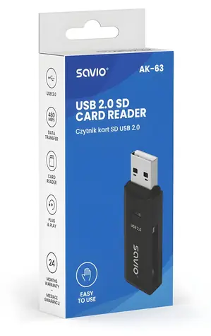 SD-Speicherkartenleser AK-63 / Speicherkartenleser / USB 2.0 / 480 Mbit/s
